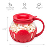 Ecolution Patented Micro-Pop Microwave Popcorn Popper with Temperature Safe Glass, 3-in-1 Lid Measures Kernels and Melts Butter, Made Without BPA, Dishwasher Safe, 1.5-Quart, Red