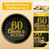 96 Pcs Cheers 60th Birthday Plates and Napkins Party Supplies Cheers to 60 Years Tableware Set 60th Party Birthday Decorations Favors for Men Women Serves 24