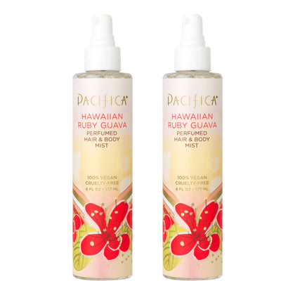 Pacifica Beauty | Hawaiian Ruby Guava Hair & Body Spray | 6 fl oz, 2 Pack | All Natural Hair and Body Mist | 100% Vegan and Cruelty Free | Phthalate-Free, Paraben-Free | Clean Fragrance