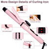 4 in 1 Curling Wand Set - SIQUER Curling Iron Set with Clamp Heated Bush Beach Waves Wands 1/2 Inch to 1 1/2 Inch Instant Heat Up Hair Curler for Women with Gift Box (Pink)