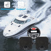 Herdio Receiver/Speaker Package, MP3/USB AM/FM Marine Stereo Bundle for Boat ATV UTV SPA.