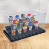 KKU Display Case for Minifigure Action Figures Blocks, Acrylic Minifigure Display Case Box Storage with 3 Movable Steps Gift for Kids Adults Black- 2 Pack