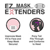 EXULTIMATE Mask Strap Extender Relax Relieve Ear Pain Made in USA 3-Pack (Black)