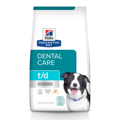 Hill's Prescription Diet t/d Dental Care Chicken Flavor Dry Dog Food, Veterinary Diet, 5 lb. Bag