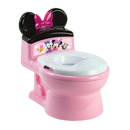 The First Years Disney Minnie Mouse Potty Training Toilet and Toddler Toilet Seat - Toilet Training Potty with Fun Flushing and Cheering Sounds