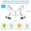 3 Pieces Acrylic Small Ball Stand Holder Sport Ball Display Rack Baseball Display Stand Ball Display Holder with 3 Pieces Non-Slip Rubber Pads for Baseball Golf Softball Tennis Ball Spheres (Clear)