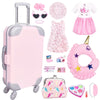17Pcs 18 Inch Girl Doll Clothes and Accessories Doll Accessories Case Luggage Travel Play Set with Travel Pillow Camera Sunglasses for 18 Inch Dolls Travel Storage Gift for Girls