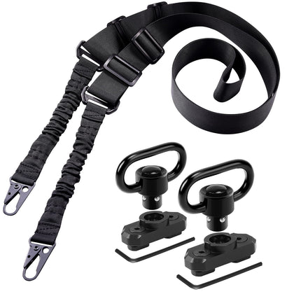 REERON Two Point Traditional Sling with Mounts - Adjustable Extra Long Two Point Traditional Sling with 2 Pack 1.25