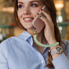2 PCS Phone Wrist Strap, Cell Phone Lanyard, with 2× Phone Tether Tab, Handmade Macrame Keychain, Phone Case Wrist Lanyard for Women Girls(Coffee+Green)
