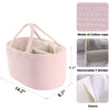 Baby Diaper Caddy Organizer for Girl Boy Rope Nursery Storage Bin Basket Portable Holder Tote Bag for Changing Table Car Travel Baby Shower Gifts Newborn Essentials Registry Must Have Items Pink