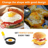 Egg Ring for Frying Eggs and English Muffin - Round Egg Shaper Mold with Anti-scald Handle - Stainless Steel Non-stick Egg Cooker Ring - 2 Pack