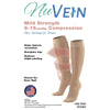 NuVein Sheer Compression Stockings for Women, 8-15 mmHg Support, Light Denier, Knee High, Closed Toe, Beige, Large