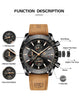 BY BENYAR Mens Watches Analog Quartz Chronograph Waterproof Luminous Watch for Men Business Work Sport Casual Fashion Brown Leather Band Dress Men's Wrist Watches Elegant Gifts for Men