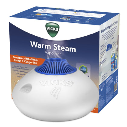Vicks Warm Steam Vaporizer, Small to Medium Rooms, 1.5 Gallon Tank - Warm Mist Humidifier for Baby and Kids Rooms with Night Light, Works with Vicks VapoPads and VapoSteam
