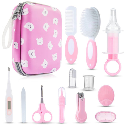 Baby Grooming and Health Kit, Lictin Safety Care Set, Newborn Nursery Health Care Set with Hair Brush,Comb,Nail Clippers and More for Newborn Infant Toddlers Baby Girls