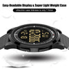 GOLDEN HOUR Ultra-Thin Minimalist Sports Waterproof Digital Watches Men with Wide-Angle Display Rubber Strap Alloy Steel Case Wrist Watch for Men Women in Black