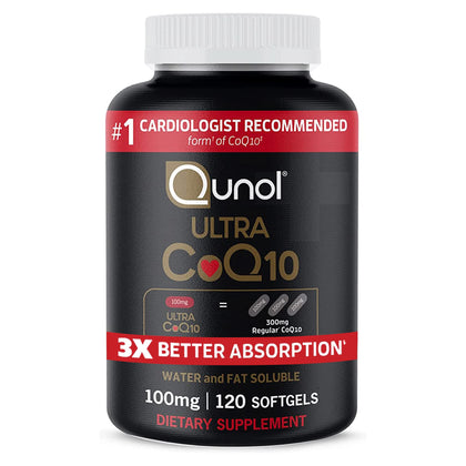 Qunol CoQ10 100mg Softgels, Qunol Ultra CoQ10 100mg, 3x Better Absorption, Antioxidant for Heart Health & Energy Production, Coenzyme Q10 Vitamins and Supplements, 4 Month Supply, 120 Count