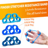 IMENSEAS Hand Grip Strengthener 7 Pack Adjustable Hand Gripper, Finger Stretcher Resistance Extensor Bands, Finger Exerciser, Grip Strength Ring & Stress Relief Ball for Athletes & Musicians - Blue