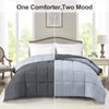 Homelike Moment Lightweight Comforter - All Season Down Alternative Bed Comforter Summer Duvet Insert Quilted Reversible Comforters Full/Queen Size Dark Gray/Light Grey