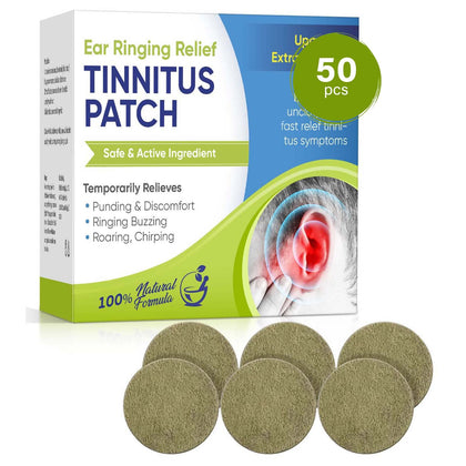 Tinnitus Relief for Ringing Ears, Tinnitus Treatment Patches, Natural Herbal Formulation Tinnitus Relief Patches for Hearing Loss & E?r_?che Relieves, Improves Hearing & Boost Blood, 50PCS