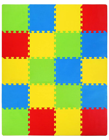 Kangler Kids Puzzle Play Mats, 20pcs Extra Large Colorful Foam Flooring Tiles, Interlocking Floor Mats with Borders for Children Infant Baby Crawling, Exercise, Playroom, Play Area, Baby Nursery