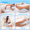 Clasymoon Pregnancy Pillows, Maternity Pillow,Pregnancy Pillows for Sleeping with Removable Jersey Cover, Pregnancy Body Pillow for Back Pain and Pregnant Legs, Hips, Belly Support(Blue White)