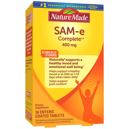 Nature Made SAM-e Complete 400 mg, Dietary Supplement for Mood Support, 36 Tablets, 36 Day Supply