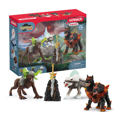 Schleich Eldrador 4-Piece Monster Toy for Boys and Girls Ages 7+, Eldrador Creatures Starter Set with 3 Action Figures (3 Piece Assortment) Multi