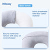 Witeasy Nursing Pillow and Positioner, Bottle Breast Feeding Pillows with Removable Cotton Blend Cover (Solid-Gray)