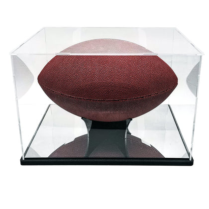 Acrylic Football Display Case with Ball Holder Base Memorabilia Showcase Storage Box Holder,Display case for Full-Size Football Collectibles Ball Holder for Sport Lover Football Displaying