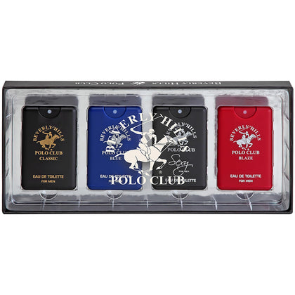 Beverly Hills Polo Club Pocket Size Collection, 4 Piece Cologne Gift Set for Men, Pack of 1,0.68 fluid_ounces