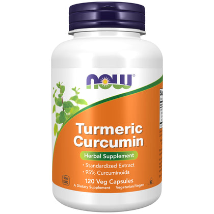 NOW Supplements, Turmeric Curcumin, Derived from Turmeric Root Extract, Herbal Supplement, 120 Veg Capsules