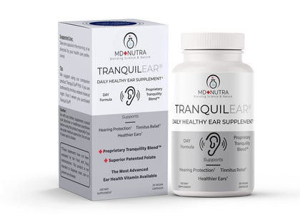Tranquil Ear Ear Health & Tinnitus Relief Supplement | Ear Surgeon Formulated for Overall Ear Nutrition, Ringing Ear Relief, & Tinnitus Symptoms - Daytime Formula - All-Natural 30 Vegan Capsules