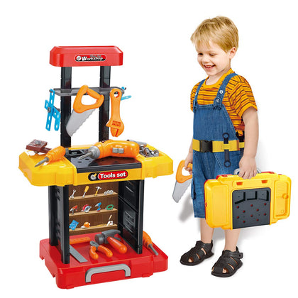 Kids Tool Bench with Electric Drill Toddler Workbench Tools Set for Kids Pretend Play Learning Toy Tool Set, Indoor & Outdoor Toys for 2 Year Old Boys Gift