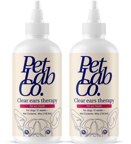 Petlab Co. - Clear Ears Therapy Ear Cleaner for Dogs - Supporting Yeast, Itchy Ears & Healthy Ear Canals - Alcohol-Free Dog Ear Wash - Optimized Dog Ear Cleaner Solution - Packaging May Vary