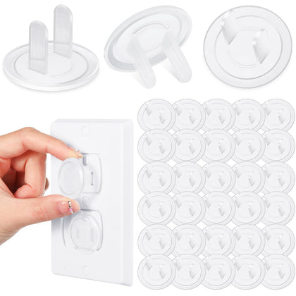 Thyle 200 Pcs Clear Outlet Covers Bulk Child Baby Proofing Proof Plug Covers for Electrical Outlets Easy Install Socket Sturdy Safe Secure Baby Proofing Kit for Home Office Bulk