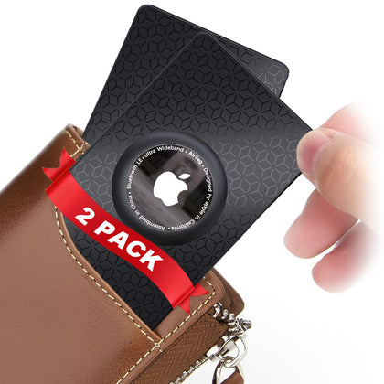 2 Pack Airtag Wallet Holder, Ultra Thin Airtag Wallet Card Case Cover, Light Airtag Wallet Holder for Apple AirTag, Airtag Card Holder for Wallet, Badge, Air Tag Case Accessories