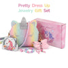 7Pcs Unicorn Purse Set with Jewelry for Girls - Birthday Gifts and Pretend Play Accessories