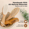 Baby Hair Brush and Comb Set for Newborn - Wooden Baby Hair Brush Set with Soft Goat Bristle, Baby Brush Set for Newborns, Baby Brush and Comb Set Girl, Boy, Toddler Cradle Cap Brush (Oval, Walnut)