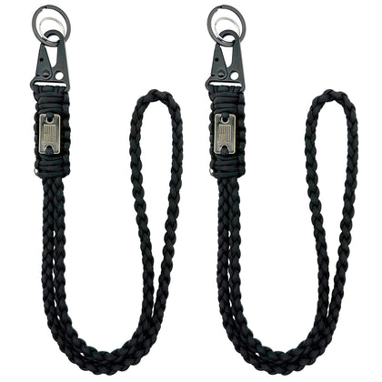 DDOUT Heavy Duty Paracord Lanyard for ID Badges, Tactical Military Braided Lanyard with USA Flag