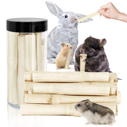 100g Natural Sweet Bamboo Chew Toys for Teeth,Rabbits Bamboo Sticks,Bunny Molar Treats Snack for Bunny Guinea Pig Chinchillas Guinea Pig Rabbits Hamster Gerbilsquirrel Rat Food (Sweet Bamboo)