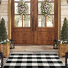 Buffalo Plaid Outdoor Rug, 27.5'' x 43'' Black and White Check Indoor/Outdoor Area Rugs, Layering Rug for Hello/Welcome Door Mat, Washable Cotton Woven Farmhouse Mat for Fall Front Porch Décor