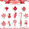 Funrous Christmas Peppermint Candy Hanging Decorations Christmas Candies Ceiling Hanging Swirls Xmas Party Ceiling Whirl Streamers For Home Winter Holiday Christmas Party (Red White)