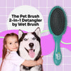 Wet Brush Ultimate Grooming Pet Brush, 2-in-1 Dual Sided Detangling Pet Brush - Ultra Soft IntelliFlex Bristles Removes Loose Hair & Dirt - Pet Grooming Detangler Brush for Dogs, Cats, Rabbits - Teal
