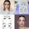 6 Pcs Face Jewels Face Gems Face Rave Stickers for Festival Party Makeup Halloween Mermaid Face Crystal Glitter Body Eyes Crystals Sticker Temporary Tattoos Stickers for Women Rhinestone Face Jewels