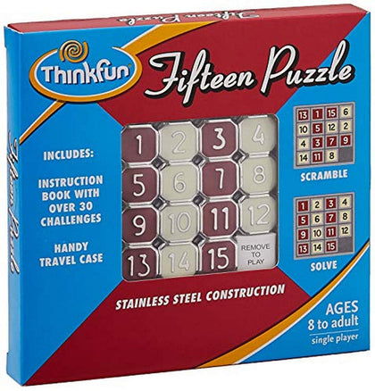 ThinkFun Fifteen Puzzle - Classic Puzzle Game, Perfect for Travel, Can Fit in Your Pocket For Age 8 and Up