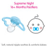 MAM Supreme Night Pacifiers (2 Pack, 1 Sterilizing Pacifier Case), Best Pacifier for Breastfed Babies 16+ Months, Glow in The Dark Pacifiers, Boy Pacifier,2 Count (Pack of 1)