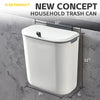 ELPHECO Kitchen Compost Bin, 9.5 Litre Hanging Trash Can with Lid, Kitchen Cabinet Door Under Sink Plastic Garbage Can Compost Bin Wall Mounted Slide Open, 2.5 Gallon Under Kitchen Counter Bin, White