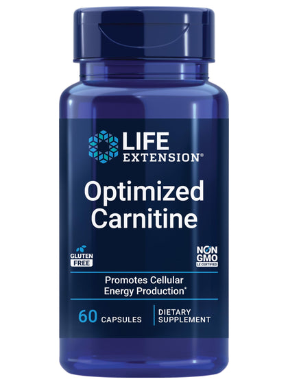 Life Extension Optimized Carnitine - L-Carnitine Supplement - Supports Heart, Brain Health& Exercise Recovery - Gluten-Free - Non-GMO - 60 Capsules