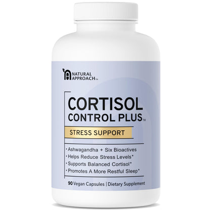 Cortisol Control Plus | Supports Stress Relief, Balanced Cortisol Response, Relaxation and Restful Sleep | Ashwagandha, Rhodiola, Curcumin, Magnesium & More | Premium Supplement | 90 Capsules